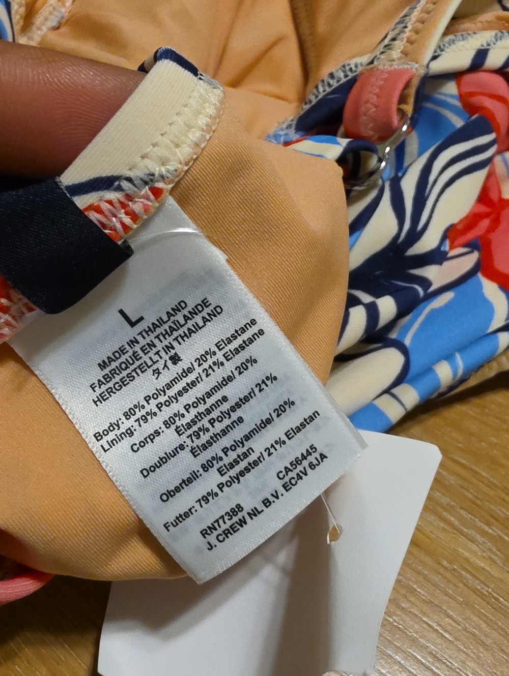 J. Crew RUCHED PLUNGING Floral  One-Piece in Coral, Blue & Cream SIZE L NEW - Picture 13 of 15